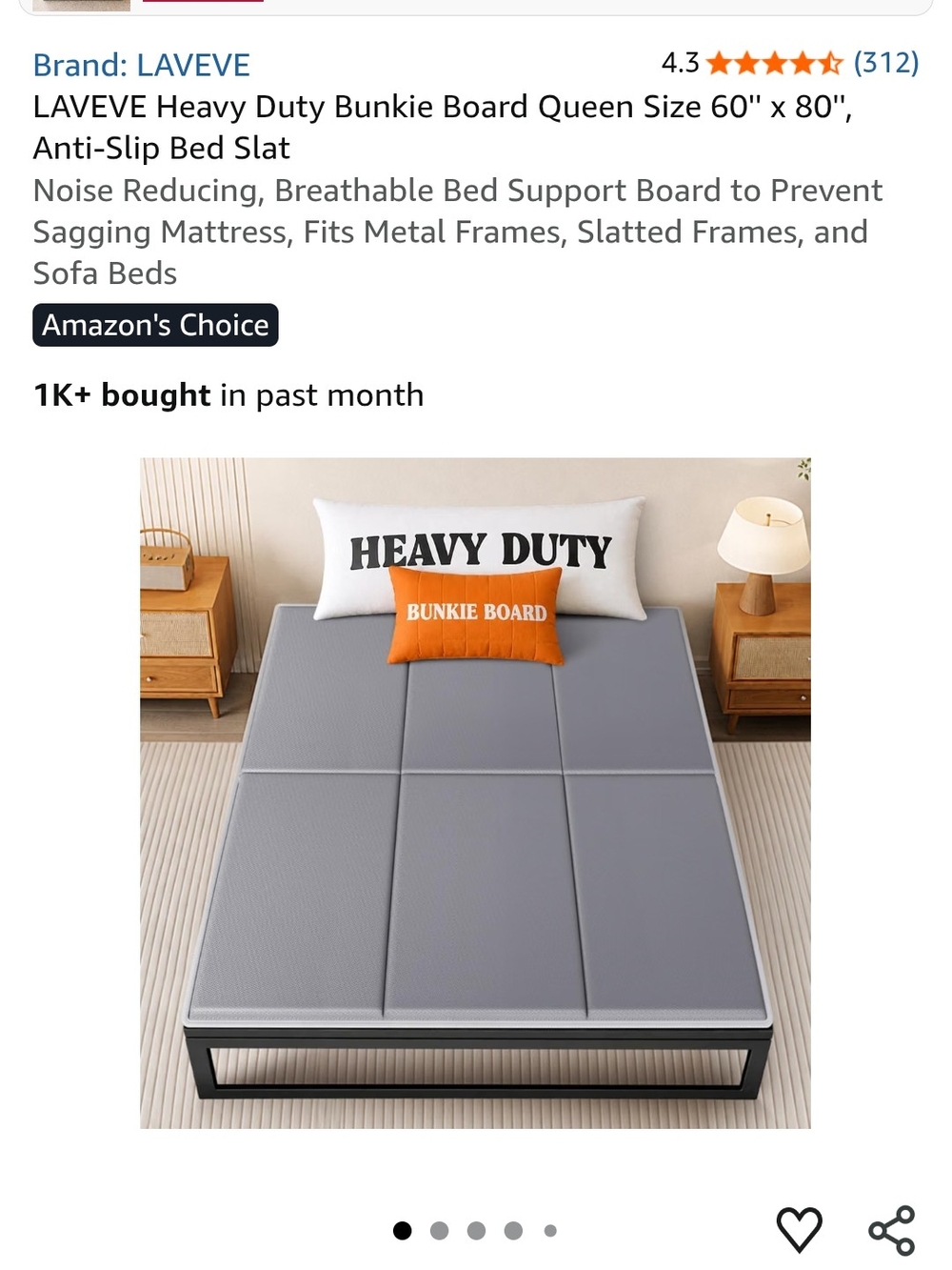 Heavy Duty Bunkie Board - Gray ( QUEEN)